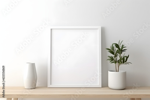 Frame Mockup - Minimalistic Interior with Serene Lighting, generative ai © MockupArt