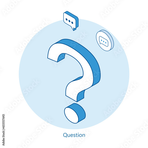 Isometric question mark. illustrator vector