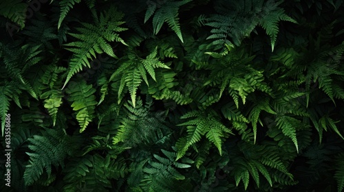 Tropical leaves background. Green Fern leaves pattern. Tropical leaves texture, Generative AI © tanatat