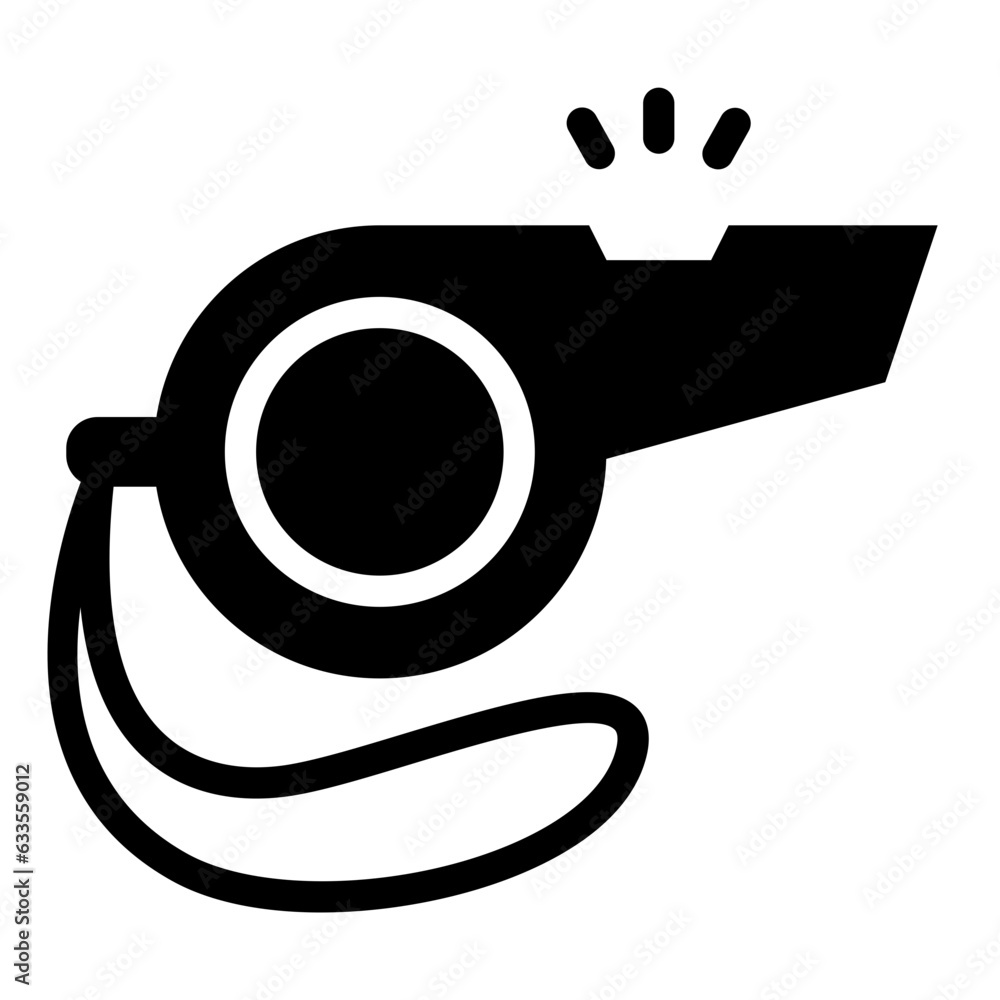 Referee Whistle solid glyph icon Referee Whistle solid glyph icon