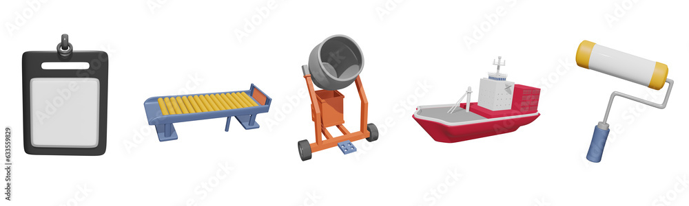 3D icon labor day collection rendered isolated on the white background 3D icon labor day collection rendered isolated on the white background