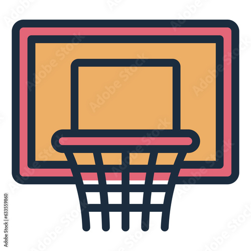 Backboard for basketball filled line icon