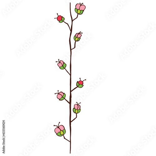 branch of blossoming flowers
