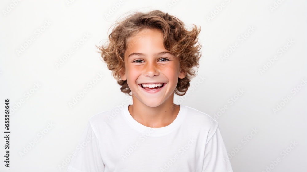 Portrait of boy smiling in white shirt isolated on white background. Portrait of boy smiling in white shirt isolated on white background.