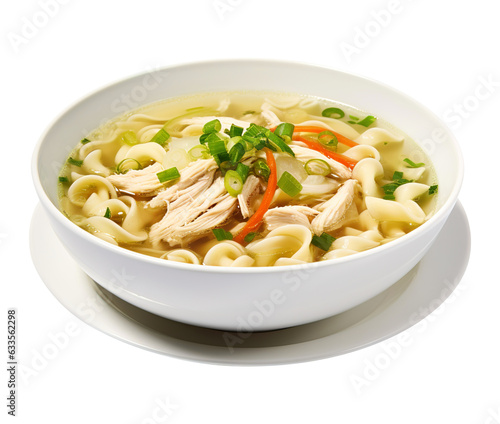 Chicken Noodle Soup isolated on transparent or white background, png