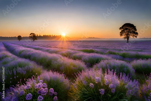 lavender field at sunrise