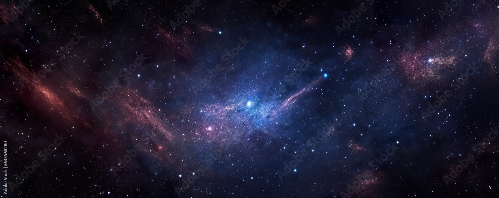 a photo of very dark starry night space taken from James Webb Space Telescope, night sky, dark black and dark blue tone, nebula, AI Generative - obrazy, fototapety, plakaty 
