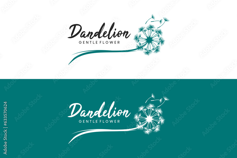 Naklejka premium Modern creative abstract dandelion flower logo design template