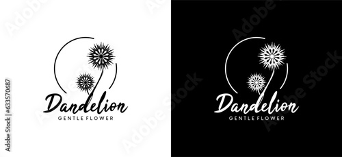 Creative abstract dandelion flower logo design