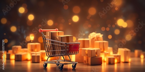 Digital E-Commerce Sales Increase. Save Time and Money with Multiple Products in One Cart. Shop with Confidence. E-commerce concept. 