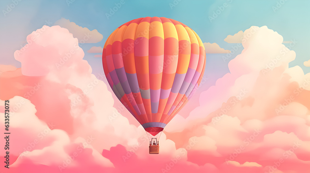 Air balloon on the pastel sky Air balloon on the pastel sky