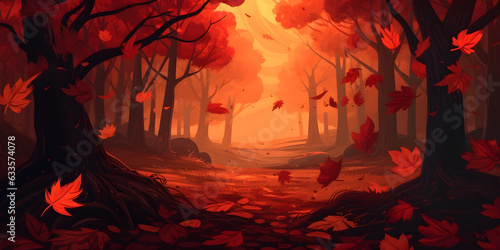 Autumn leaves for banner background 