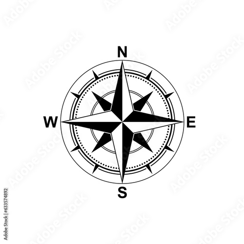
Black compass icon illustration isolated on white background