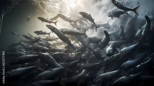 breathtaking moment capturing a massive sardine school swarming past