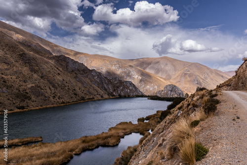 Lagoon of the andes in Peru photo