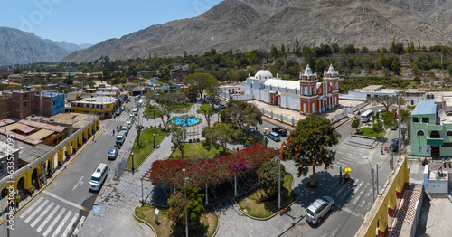 Aerial view of the town of Lunahuana photo