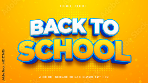 Back to school theme editable text style effect
