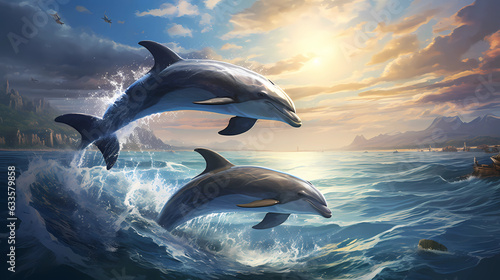 dolphins playfully leaping above the water s surface