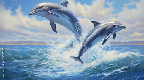 dolphins playfully leaping above the water s surface