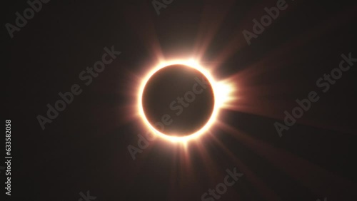 Ring of fire during Total Solar Eclipse alignment. Seamless Loop photo