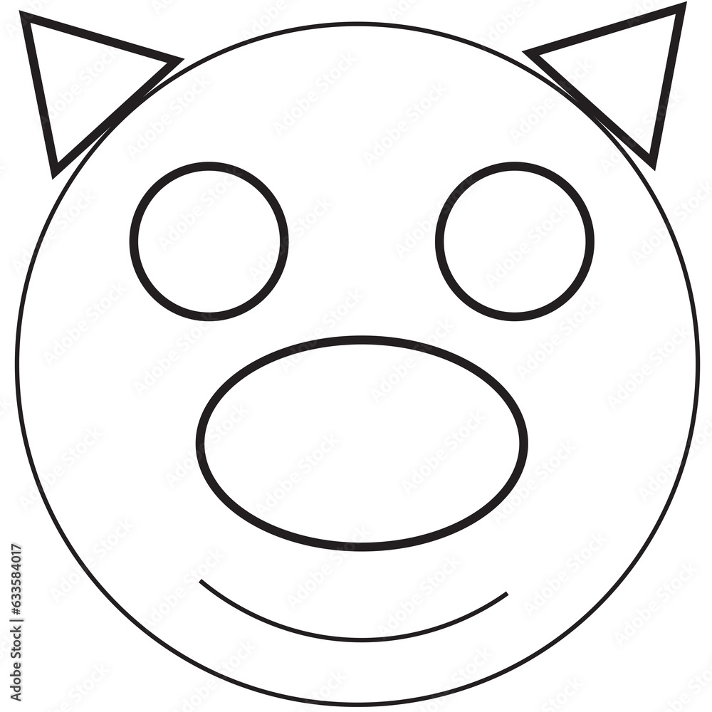 Digital png illustration of pig face symbol on transparent background Digital png illustration of pig face symbol on transparent background