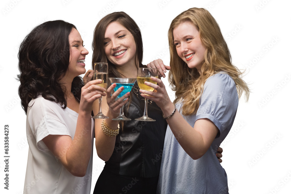 Digital png photo of caucasian women with drinks on transparent background Digital png photo of caucasian women with drinks on transparent background