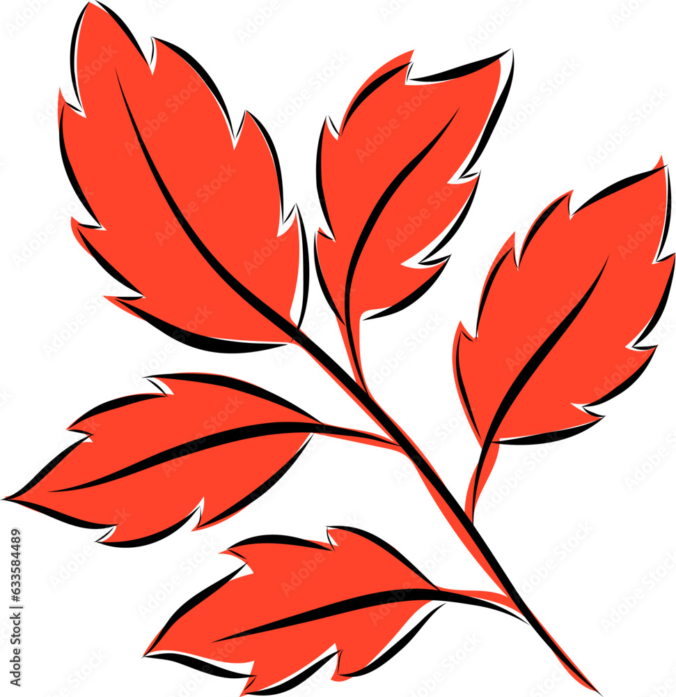 Colorful autumn leaves. Simple cartoon flat style. Isolated on white background vector illustration. Design for stickers, logo, web and mobile app