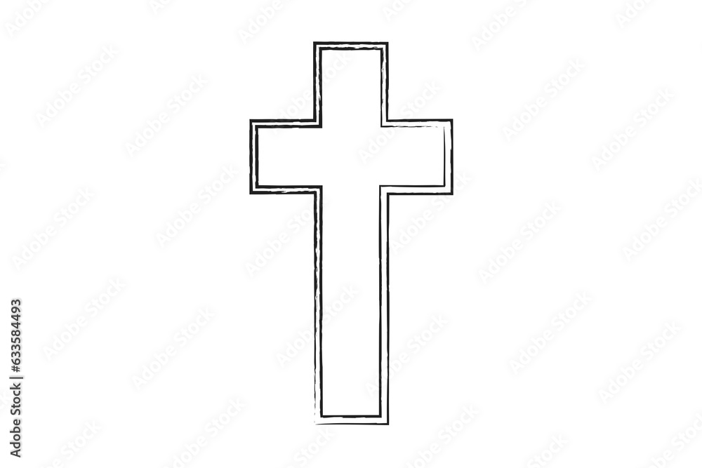 Digital png illustration of catholic cross on transparent background