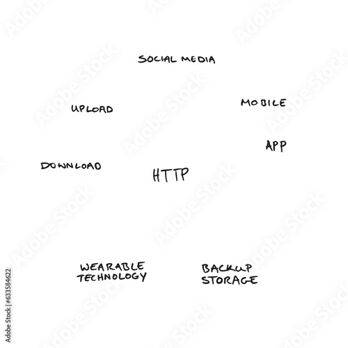 Digital png illustration of social media texts on transparent background