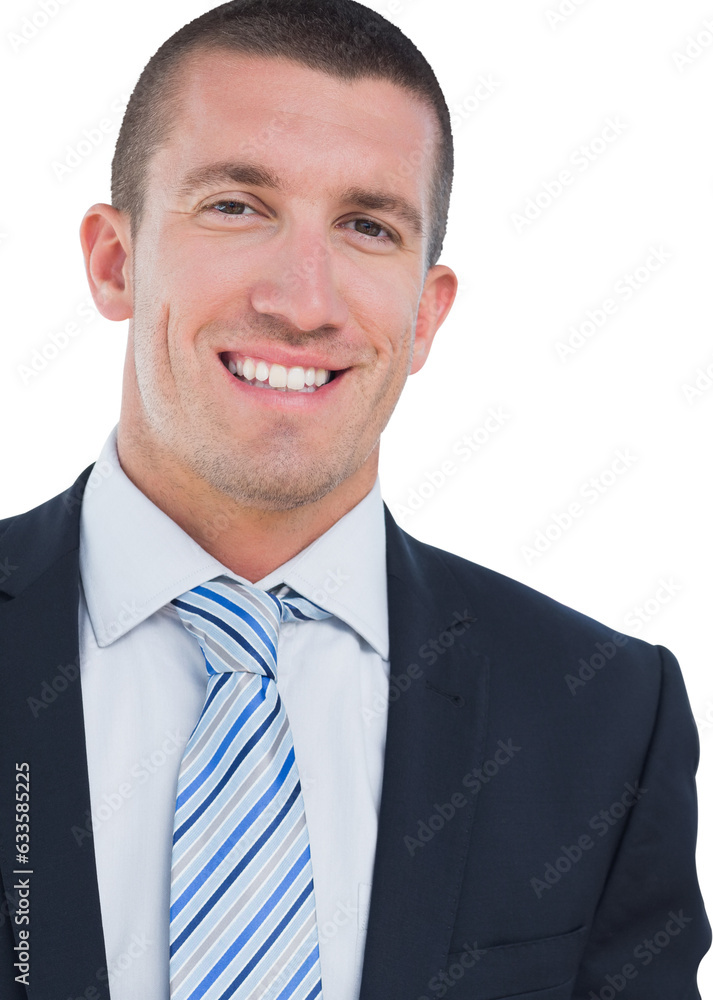 Digital png photo of happy caucasian businessman on transparent background Digital png photo of happy caucasian businessman on transparent background