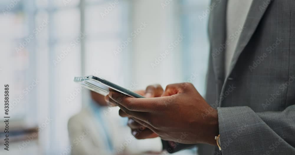 Communication, phone and hands of business man in office for networking, social media and search. Website, technology and online with closeup of person in agency for mobile app, internet and schedule Communication, phone and hands of business man in office for networking, social media and search. Website, technology and online with closeup of person in agency for mobile app, internet and schedule