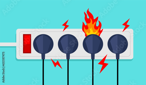 Power plug is full and short circuit with  fire. Safety first.