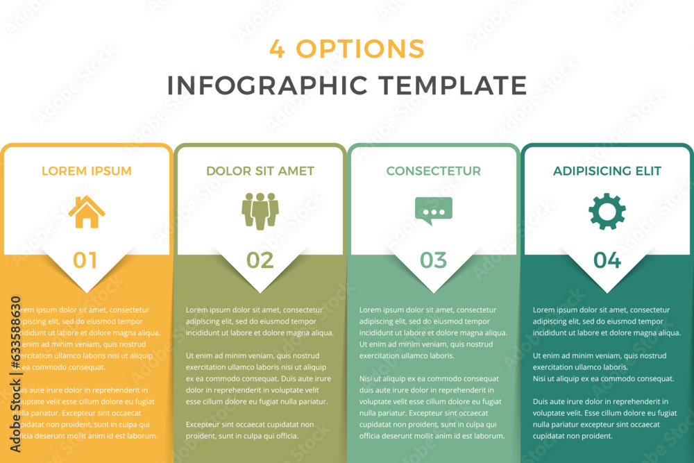 Business infographic design template with four options or steps, process, workflow template, vector eps10 illustration