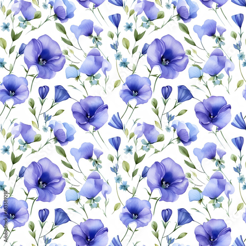 blue flowers background generative AI
