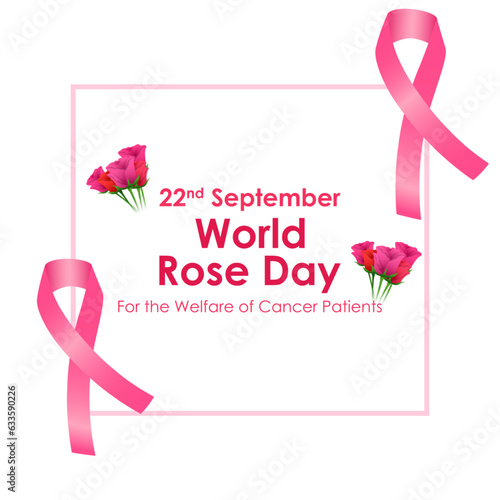 Vector illustration of World Rose Day for the welfare of cancer patients banner 22 september