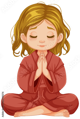Young Girl Praying in Meditation