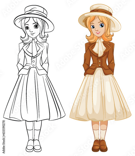 Beautiful Woman in Classic Victoria Outfit