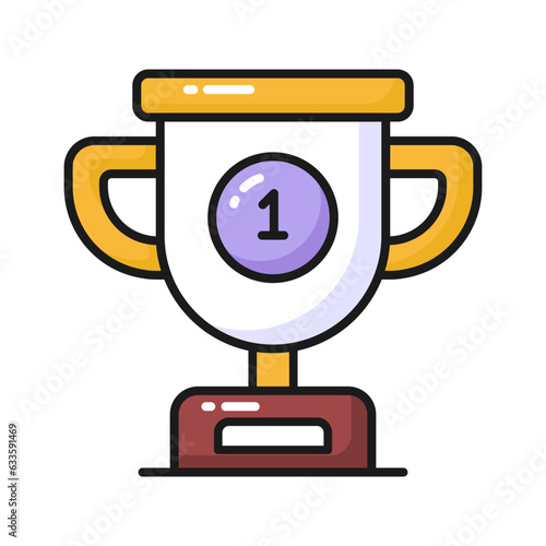 Creatively designed flat icon of trophy in editable style, achievement trophy vector design