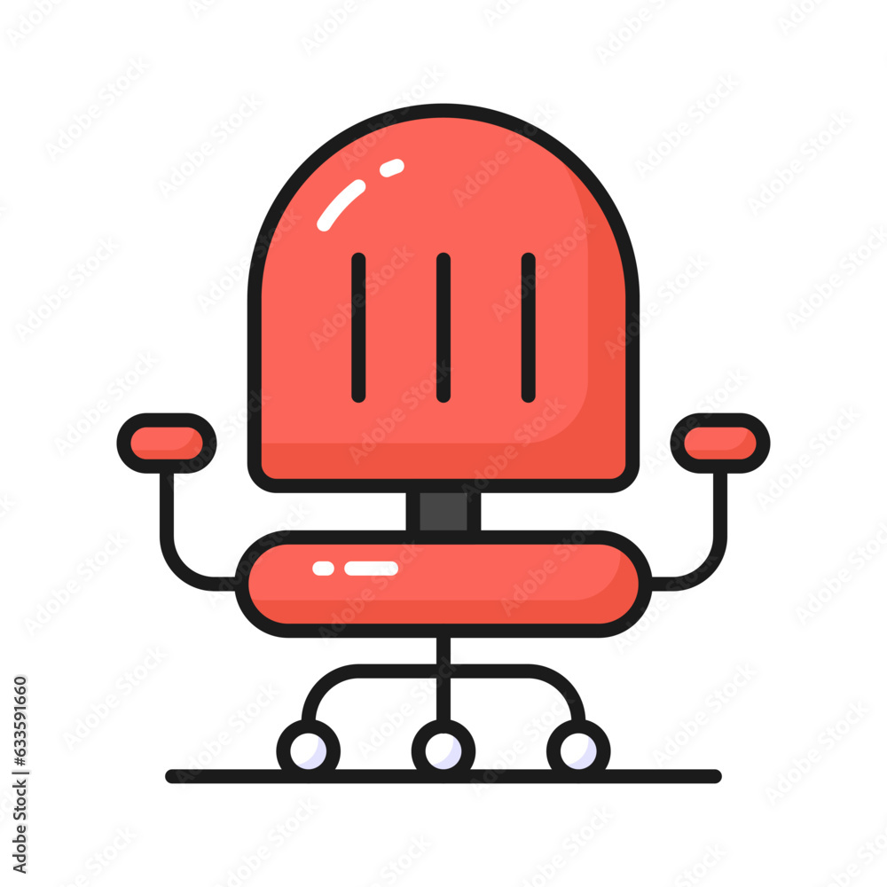 Get you hands on this catchy vector of office chair, office interior icon design Get you hands on this catchy vector of office chair, office interior icon design