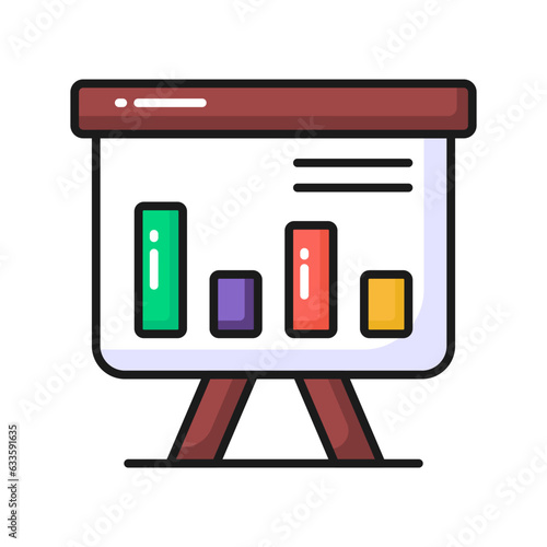 An icon of business graphical presentation, vector of statistical presentation