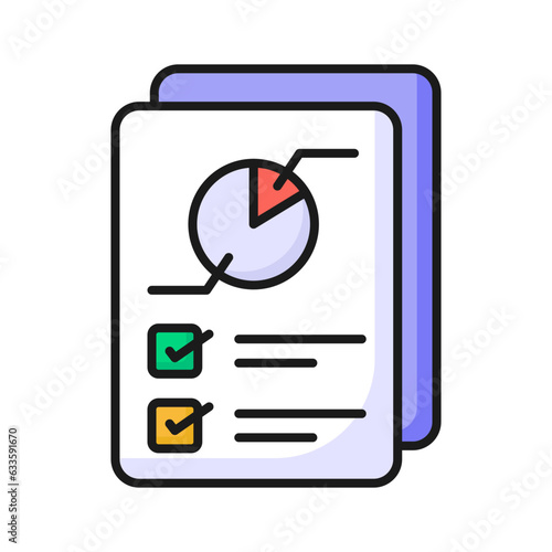 Check this carefully crafted icon of business report, analytical report vector