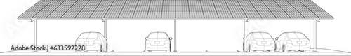 3D illustration of solar carport