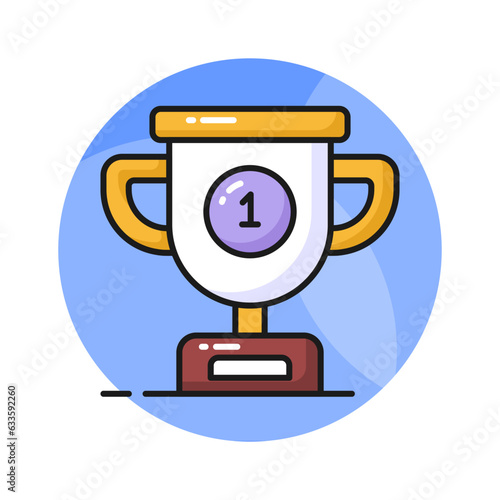 Creatively designed flat icon of trophy in editable style, achievement trophy vector design