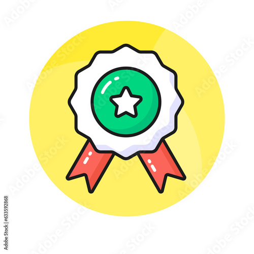 Flat vector of star badge, modern icon of quality badge in editable style