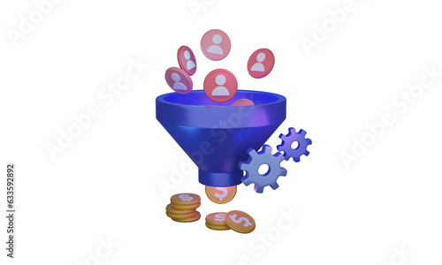 Lead generation as online customer marketing tool 3D illustration concept photo