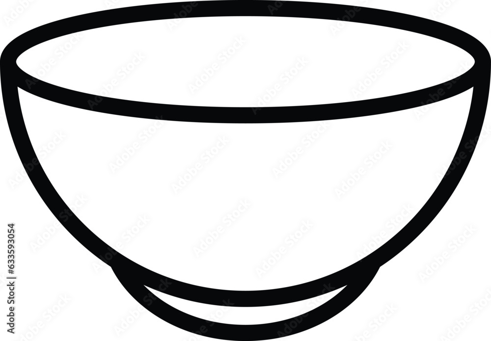 Bowl icon line symbol vector . Soup dish sign isolated on white Bowl icon line symbol vector . Soup dish sign isolated on white
