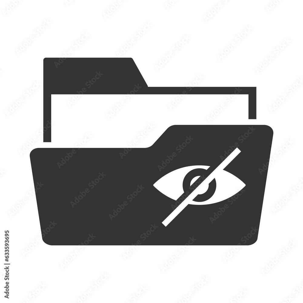 Vector illustration of hidden folders icon in dark color and transparent background(PNG).