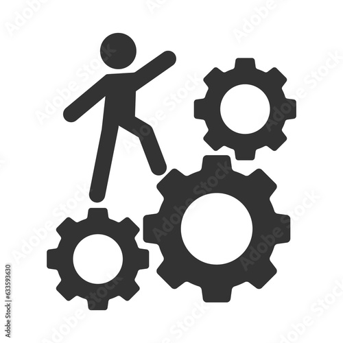 Vector illustration of management icon in dark color and transparent background(PNG).