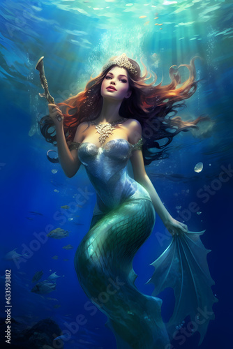 Beautiful mermaid in the fantasy world siren © Pattanan