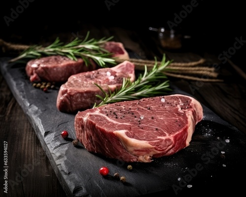 A succulent and delectable beef rib eye steak. (Generative AI)